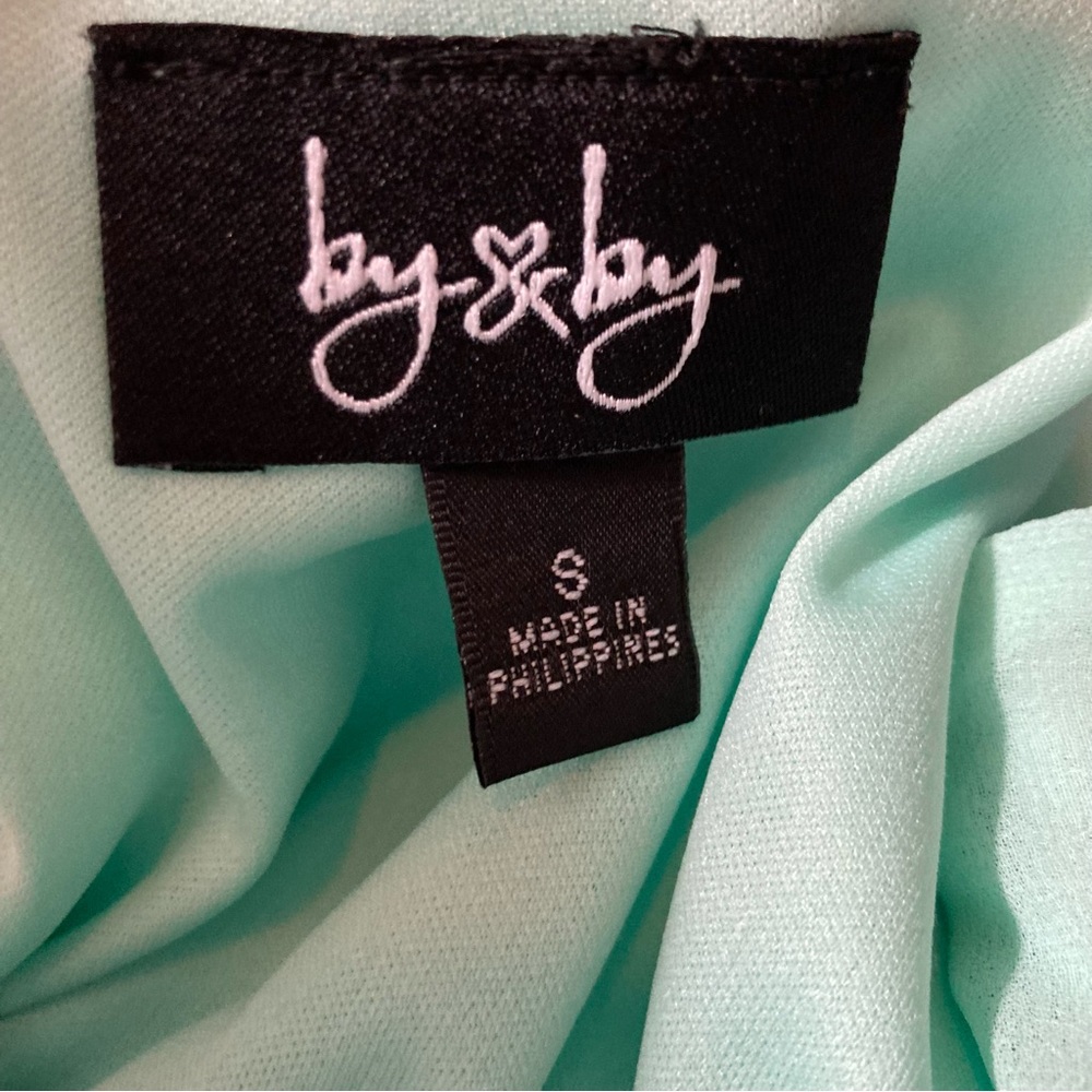 Mint Green Dress Sleeveless Chiffon High Low Belted Size Small - Picture 7 of 11